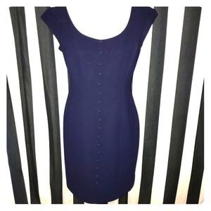 Laundry by Shelli Segal Navy Cap Sleeve Dress EUC